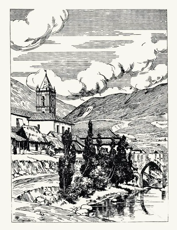 Ronda del río San Francisco, cuyo lecho (hoy bajo la avenida Jiménez) era la línea de referencia más importante de Santafé.