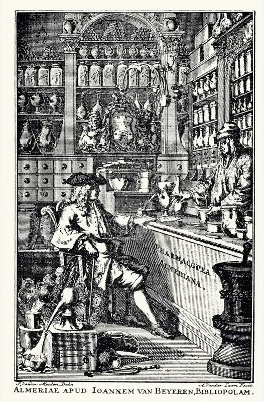 Ilustración de una botica, donde se expedía toda clase de medicinas de origen vegetal.
