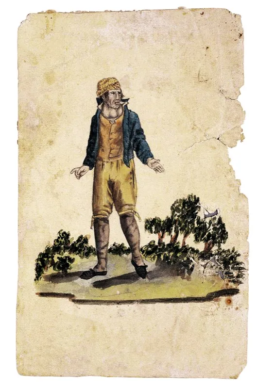 No se sabe si la pasión por el juego, que ha sido en Bogotá desde tiempos remotos una de sus costumbres menos recomendables, nos vino en las alforjas de los españoles que, junto al misal, traían las cartas y los dados, o si ese atavismo lo encontramos en nuestros antepasados indígenas que tenían también, como lo han descrito algunos investigadores, entre ellos Ghisletti y Hernández Rodríguez, cierta afición por los juegos de azar. Lo cierto es que durante el periodo colonial proliferaron en Santafé las casas de juego clandestinas, en las que pocos ganaban y muchos se arruinaban, no obstante las severas medidas contra el juego adoptadas por los virreyes. En casi todas las casas de la clase alta, así de españoles peninsulares como de criollos, se echaban las cartas y rodaban los dados con intensidad, en juegos sofisticados como el tute, el cucunubá, el bacará y otros; pero las clases populares no se quedaban atrás. El cotudo, acuarela anónima del siglo xix.