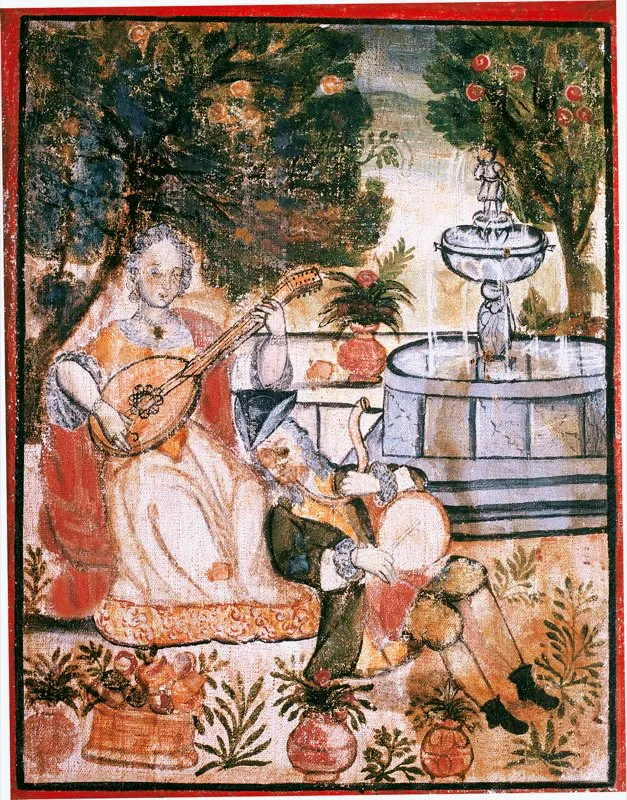 Dicen las crónicas que el virrey José Solís (1753-1761) no sólo fue un espléndido gobernante, sino un espléndido hombre de mundo, galante, mujeriego, aventurero, para quien el arte y la poesía eran elementos indispensables en el juego del amor. Durante el periodo del señor Solís las fiestas en Bogotá, cívicas o religiosas, tuvieron especial fastuosidad. Y en ellas el virrey destacó por su ingenio, su galantería y la fascinación que ejercía sobre las damas. Con María Lugarda Ospina, apodada “La Marichuela”, se labró un romance que llegó a ser una de las leyendas más prestigiosas de la época colonial. Al concluir su periodo, don José Solís, arrepentido del exceso de diversión, y agotado, se recluyó en un convento. Biombo colonial pintado por José de Medina, 1738.