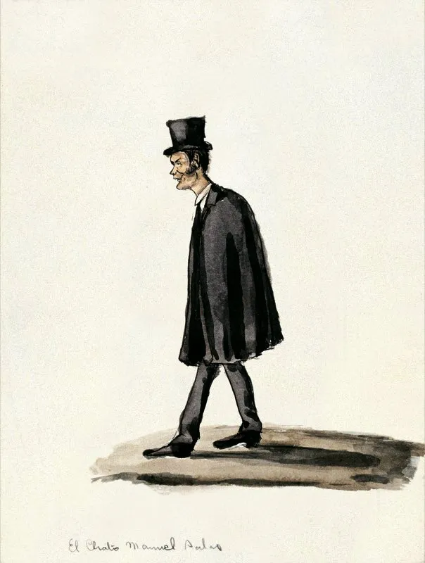 El Chato Manuel Salazar. Dibujo caricaturesco de la época, realizados por José María Espinosa. Museo Nacional de Colombia y Biblioteca Nacional, Bogotá.