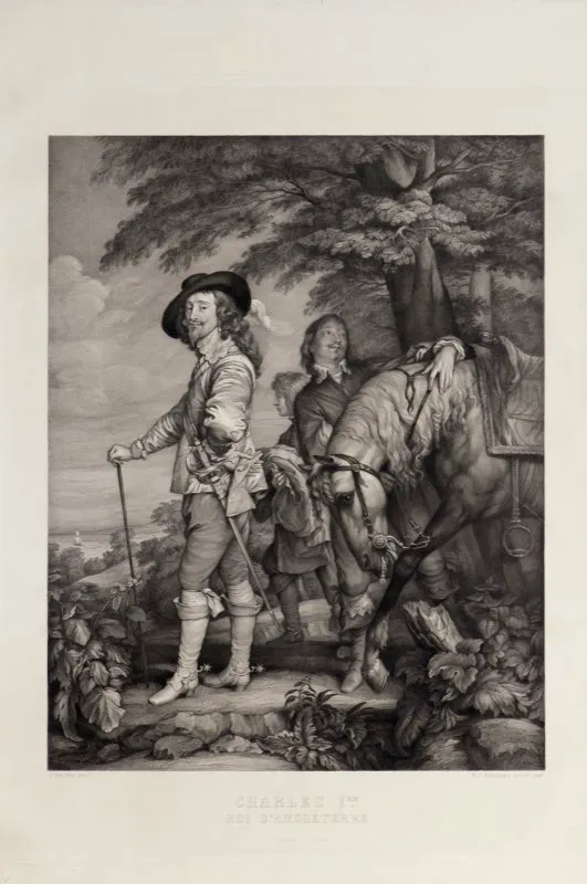 Anton van Dyck (inventó), David Joseph Desvachez (grabó) / Chalcographie du Louvre (imprimió) / Carlos I, rey de Inglaterra / Siglo xvii / Grabado en metal / 86,5 x 67,6 cm