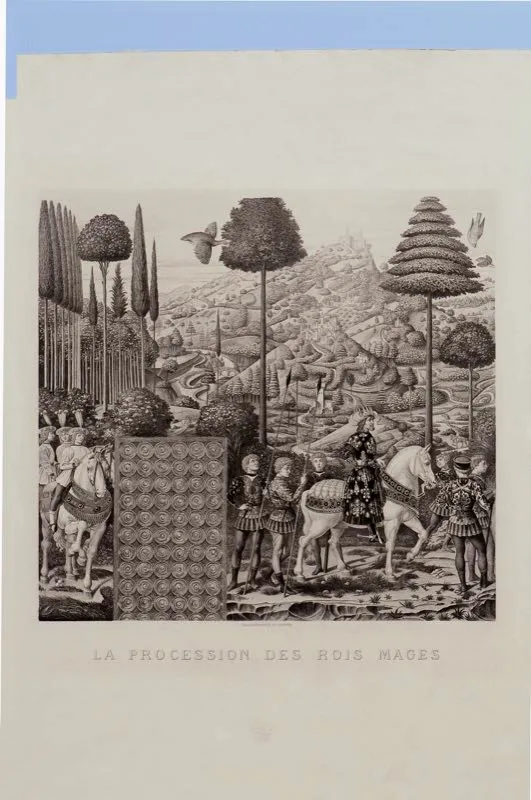 Benozzo Gozzoli (invent) / Chalcographie du Louvre (imprimi) / La procesin de los Reyes Magos / Siglo xv / Grabado en metal / 37,2 x 37,5 cm 