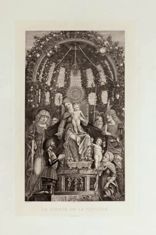 Andrea Mantegna (invent y grab) / Jean Patricot (grab) / Chalcographie du Louvre (imprimi) / La Virgen de la Victoria / Siglo xv / Grabado en metal / 90,2 x 62,7 cm 