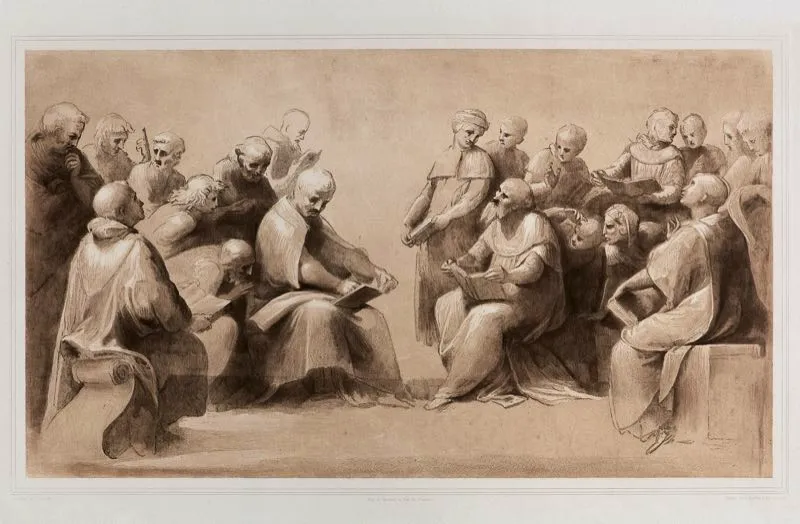 Rafael Sanzio (invent), Alphonse Alexandre Leroy (grab) / Imp. De Drouart (imprimi) / Estudio / Siglos xv-xvi / Grabado en metal / 50,5 x 65,3 cm 