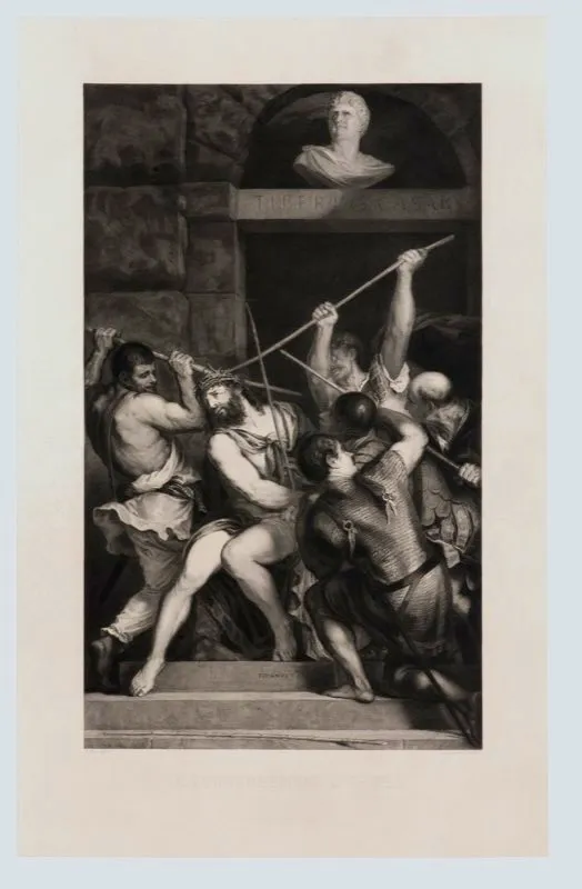 Tiziano Vecelli (invent), L. Massard (grab) / Chalcographie du Louvre (imprimi) / La coronacin de espinas / Siglo xvi / Grabado en metal / 71,3 x 45,8 cm 