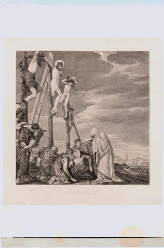 Pablo Verons (invent), Maximilien Rapine (grab) / Chalcographie du Louvre (imprimi) / El Calvario / Siglo xvi / Grabado en metal / 77,3 x 68,2 cm 