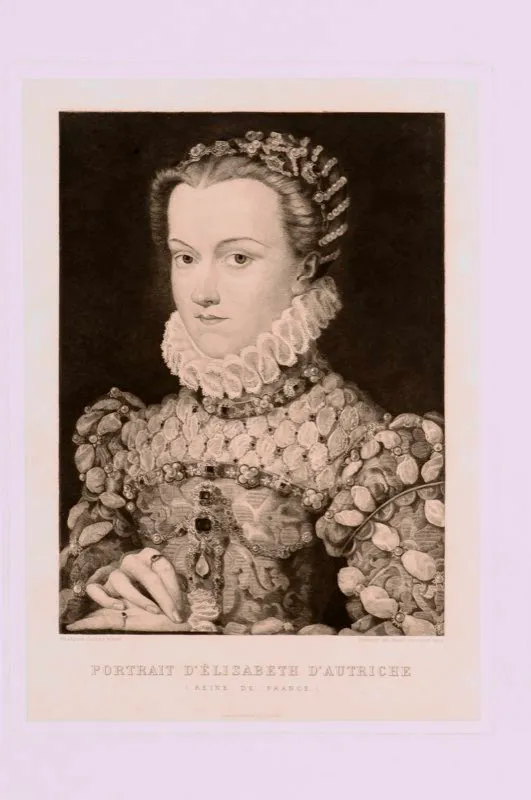 Franois Clouet (invent), Tiburce de Mare (grab) / Chalcographie du Louvre (imprimi) / Isabel de Austria, reina de Francia / Grabado en buril. Impresin a partir de la matriz original. Papel encolado / Siglo xv / 35,7 x 26 cm 