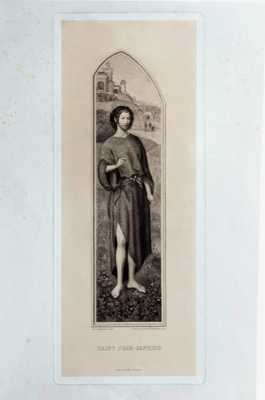 Hans Memling (invent), L. Bouteli et A. Mignon (grab) / Chalcographie du Louvre (imprimi) / San Juan Bautista / Siglo xv / Grabado en metal / 55 x 36,5 cm 