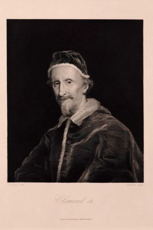 Giovanni Battista Gaulli (inventó), Gustave Nicolas Bertinot (grabó) / Chalcographie du Louvre (imprimió) / Clemente IX / Siglo xvii / Grabado en metal / 62,5 x 45 cm