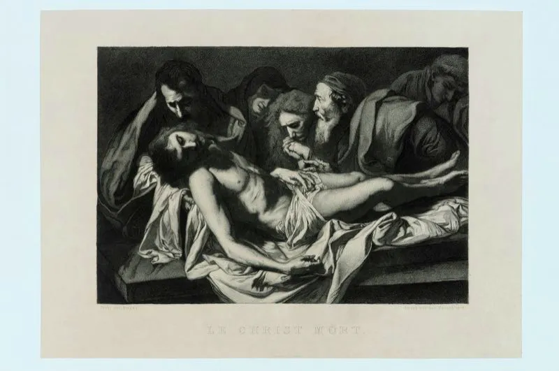 José de Ribera (inventó), Alp. Masson (grabó) / Chalcographie du Louvre (imprimió) / Cristo muerto / Siglo xvii / Grabado en metal / 30 x 40 cm