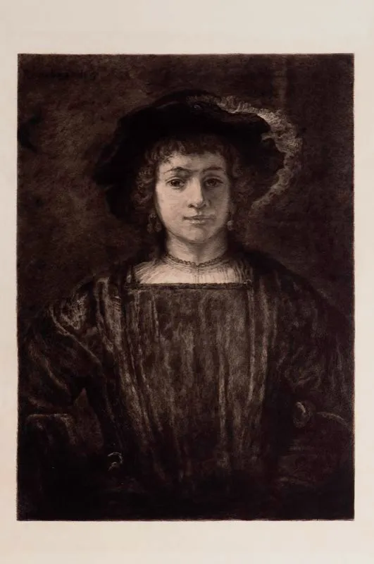 Rembrandt van Rijn (inventó), Anónimo (grabó) / Chalcographie du Louvre (imprimió) / Retrato de joven / Siglo xvii / Grabado en metal / 83,5 x 62,8 cm
