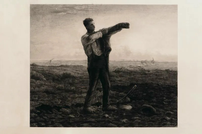 Jean Franois Millet (invent) / Chalcographie du Louvre (imprimi) / El viador / Siglo xix / Grabado en metal / 54 x 61 cm 