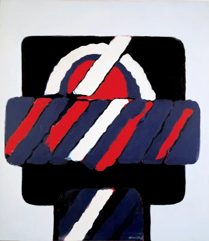 Estructura rojo-azul / 1967 / Acrílico sobre tela / 125 x 110 cm