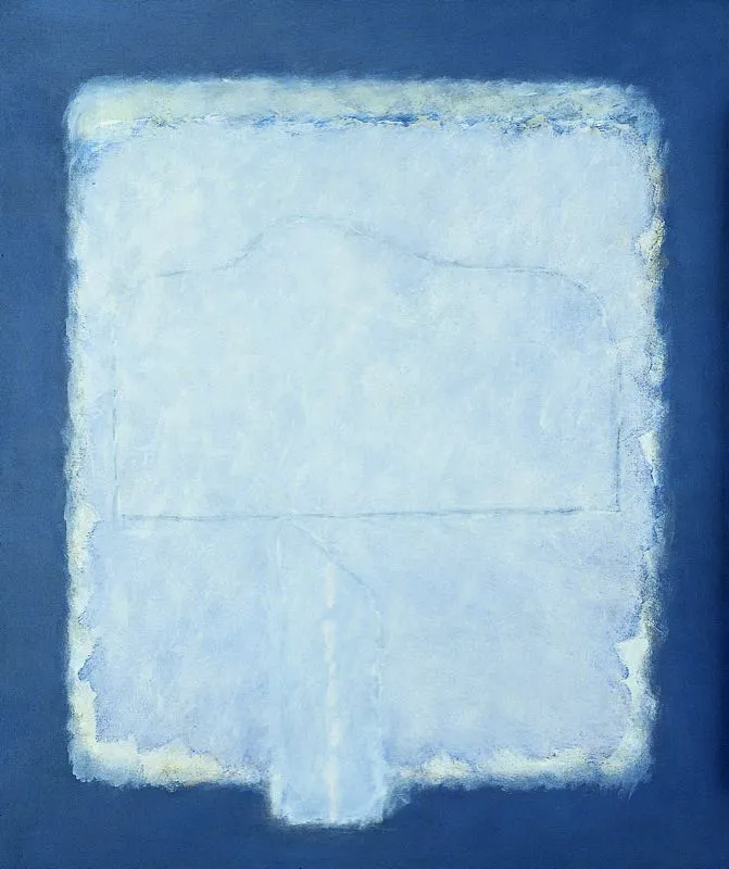 Signo gris azul / 1989 / Acrlico sobre tela / 130 x 110 cm 