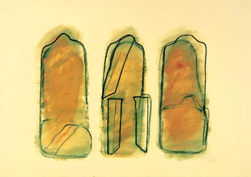 Signo y seres / 1987 / Mixta sobre papel / 61 x 91 cm (detalle)