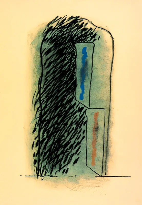 Signos y seres / 1986 / Óleo y pastel sobre papel / 70 x 50 cm