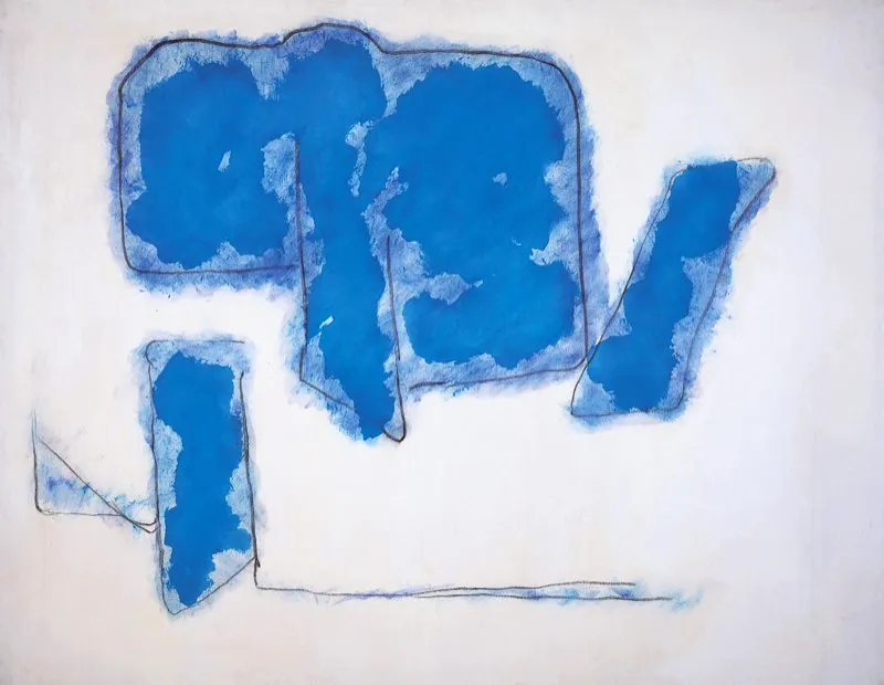 Signo en azules / 1996 / Acrlico sobre tela / 159 x 190 cm 