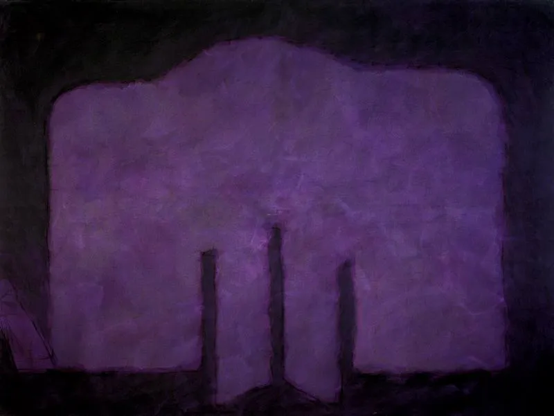 Signo pardo morado / 1994 / Acrlico sobre tela / 183 x 244 cm 