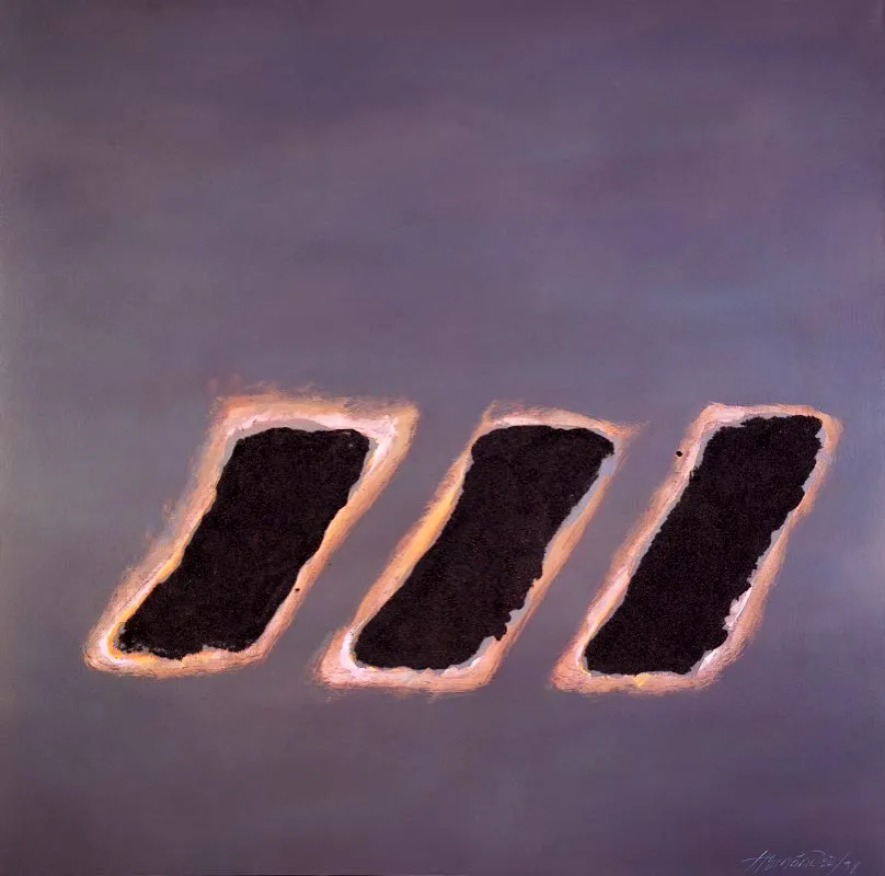 Signo tres formas / 1998 / Acrlico sobre tela / 142 x 142 cm 