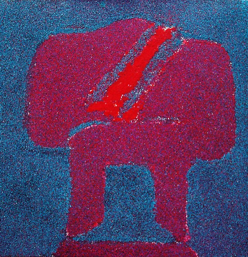 Signo rojo gran forma / 2003 / Técnica mixta / 60 x 60 cm