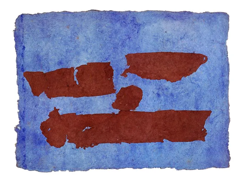 Signo azul siena / 1999 / Papel hecho a mano / 67 x 104 cm