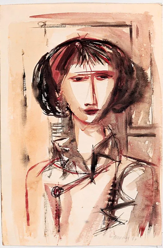 Retrato de dama / 1954 / Acuarela / 45 x 30 cm