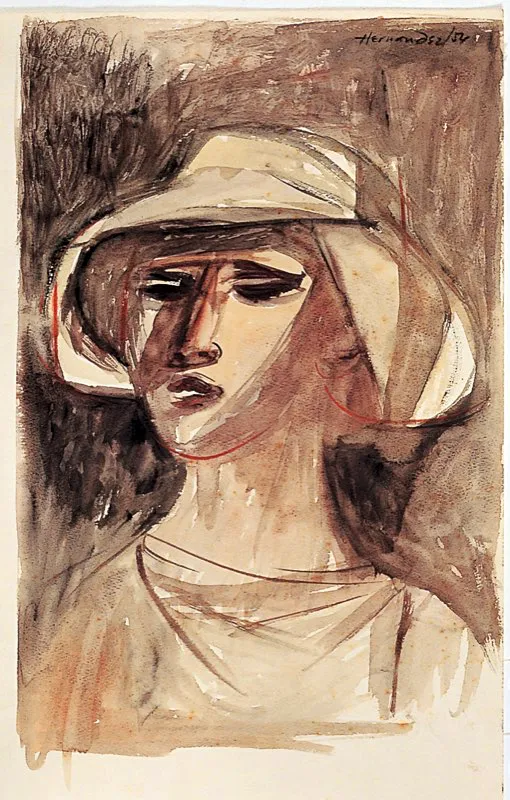 Campesino / 1954 / Acuarela y pastel / 45 x 30 cm