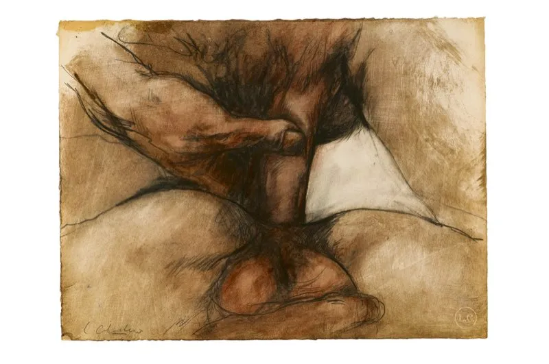 Sanguina, lpiz y aguada de leo sobre papel / 28,5 cm x 38 cm 