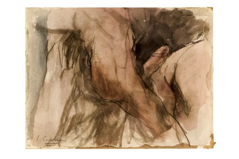 Carboncillo y aguada de leo sobre papel / 24 cm x 32 cm 