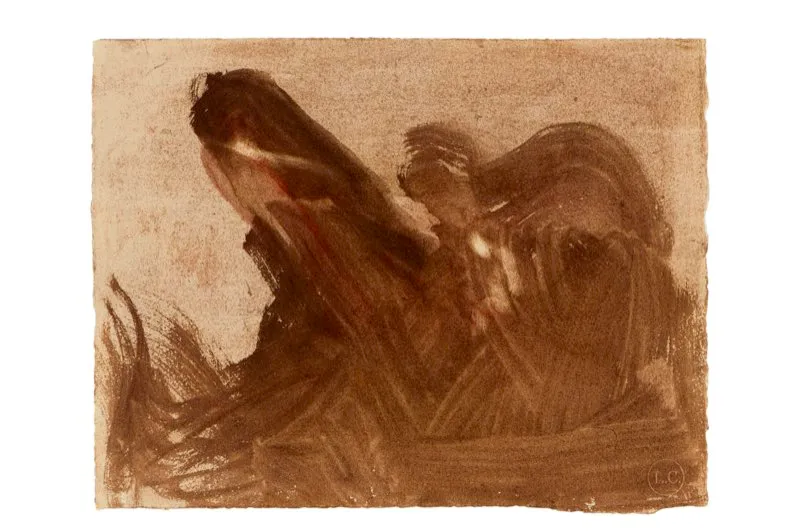 Aguada de leo y sanguina sobre papel / 25 cm x 32,5 cm 