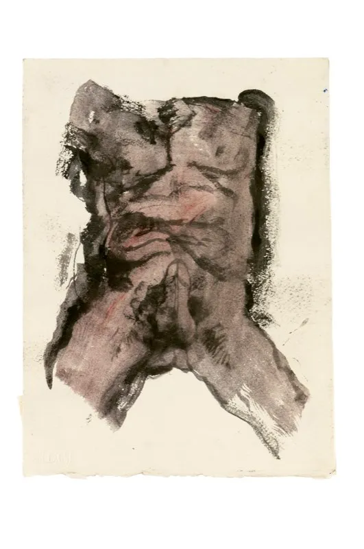 Carboncillo, sanguina y aguada de leo sobre papel / 28,5 cm x 21 cm 