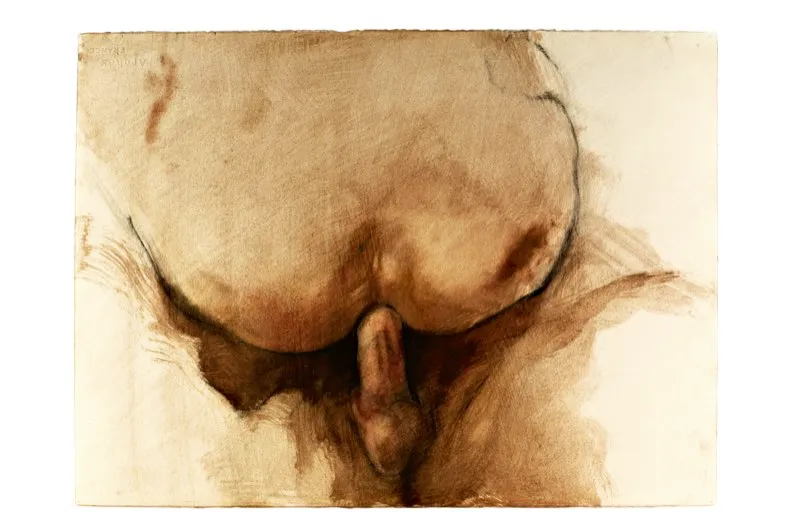 Sanguina, carboncillo y aguada de leo sobre papel / 57 cm x 77 cm 