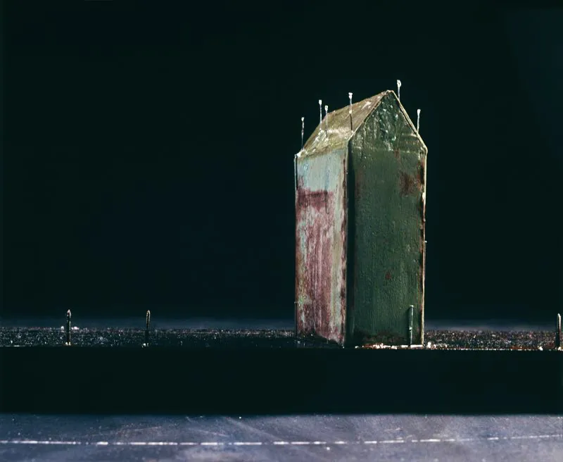 Lluvia / 1996 / Hierro, objetos y resinas / 21 x 18 x 100 cm