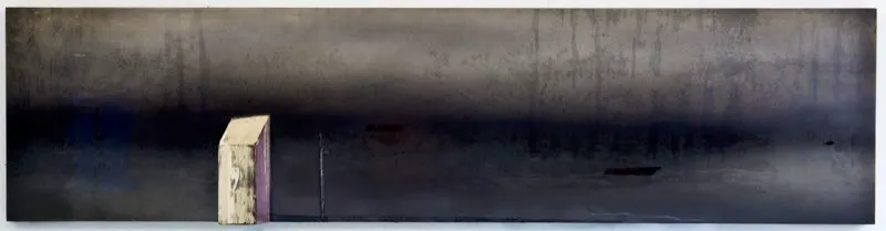 De la serie de Vidrio y niebla / 2010 / Objetos y resinas sobre placa metlica / 50 x 180 x 11 cm 