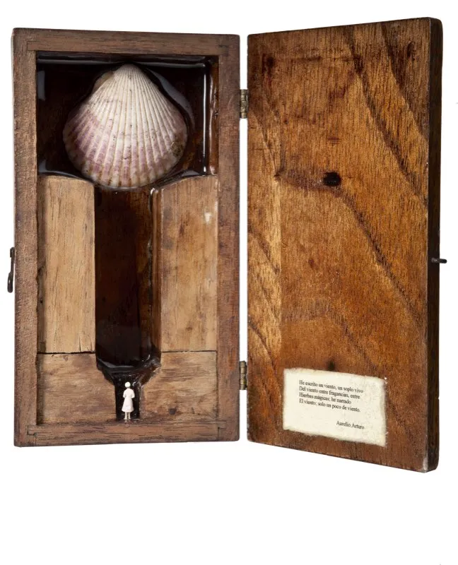 Sur / 2001 / Caja de madera,objetos y texto / 5 x 20 x 10 cm 
