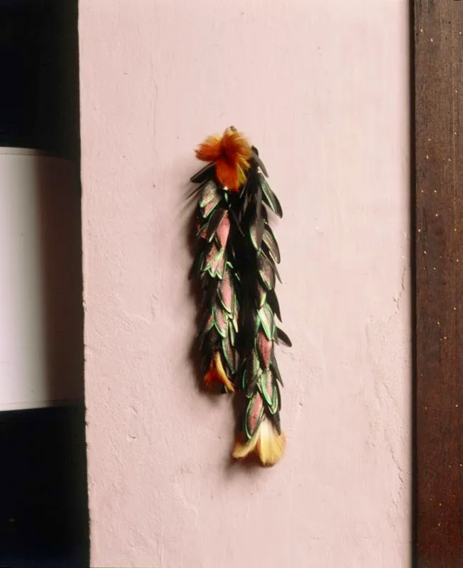 Adorno en alas de escarabajo y plumas. Guaviare. Jos Fernando Machado