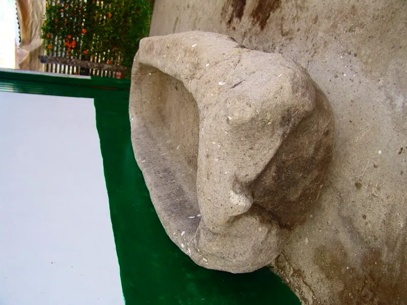 Sarcófago con la forma de un ave de presa, hallado en El Rosario. Uno de sus bordes menores está cubierto por la cabeza y el comienzo de las alas del ave, con su característico pico encorvado y sus grandes ojos. Los lados mayores están cubiertos por las alas y del otro extremo menor se desprende la cola del animal. Su procedencia de un contexto funerario podría confirmar que se trata de un búho.