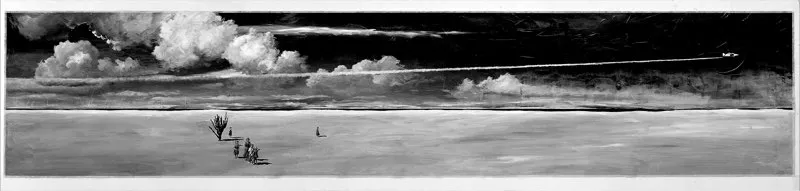 Piensa en mí | Acrílico sobre papel | 53,5 cm x 260 cm | 2006