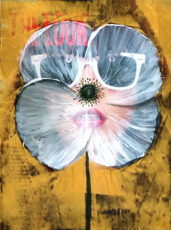 Papaver somnífera | Acrílico sobre papel de revista | 27 cm x 21 cm | 2008-2011