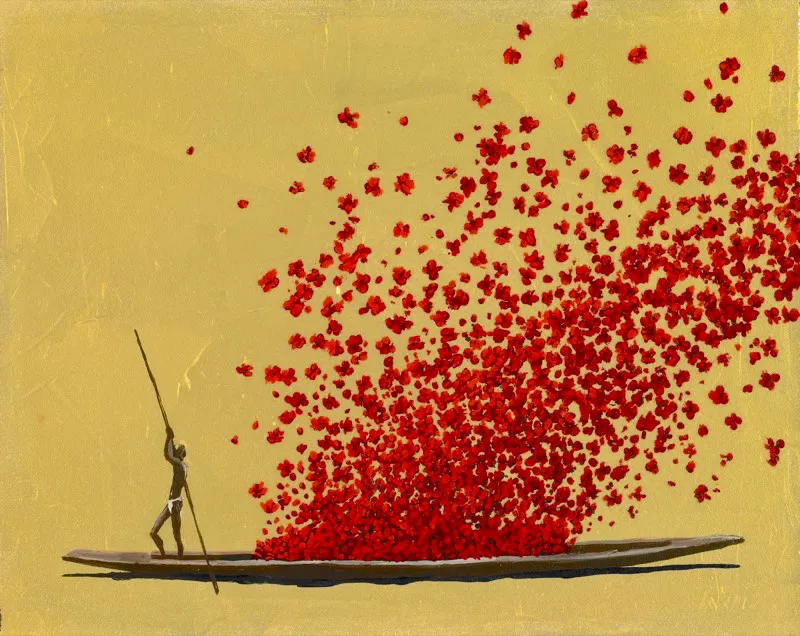 Flores | Acrlico sobre madera | 20 cm x 30 cm | 2009 