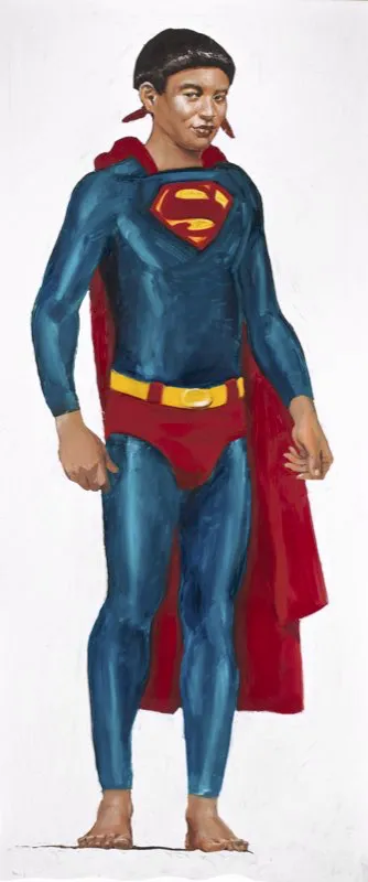 Supermanso | Óleo sobre madera | 132 cm x 56 cm | 2003