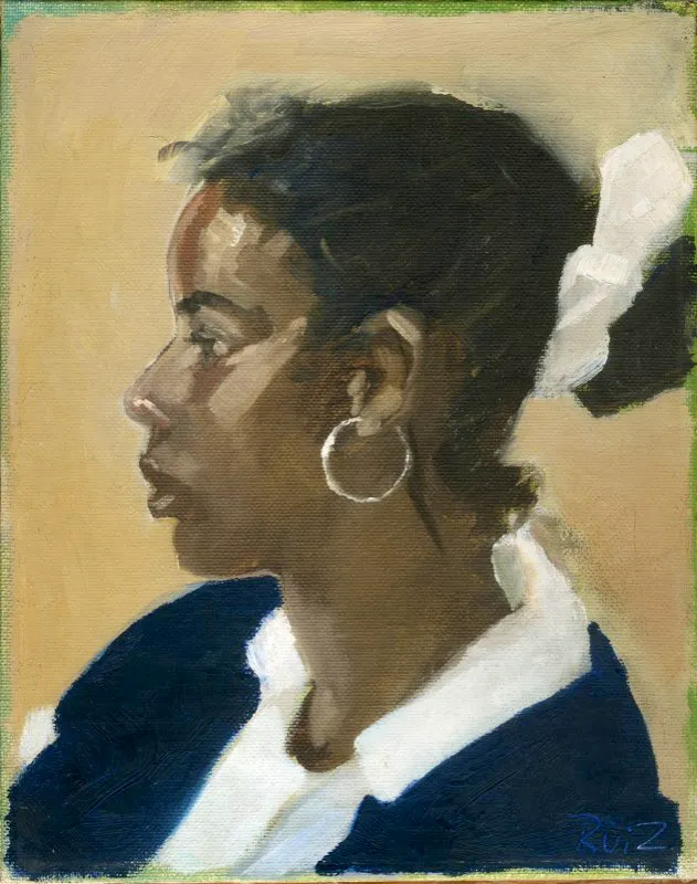 La seorita Negrete | leo sobre tela | 24 cm x 19 cm | 1998 