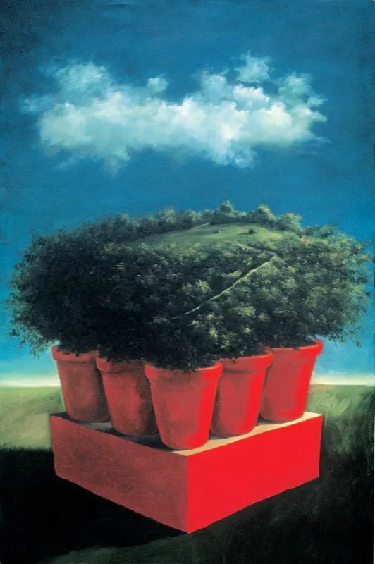 Establecimientos humanos | Óleo sobre tela | 170 cm x 110 cm | 2001