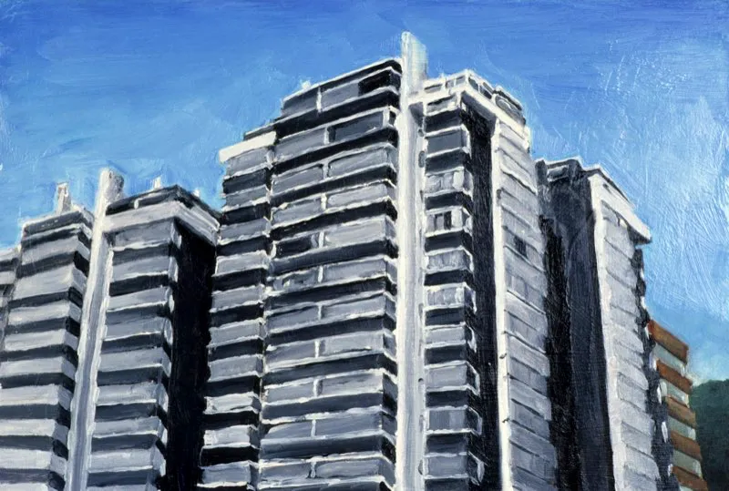Serie Hi 8 Bogot | leo sobre madera | 20 cm x 30 cm | 2001 