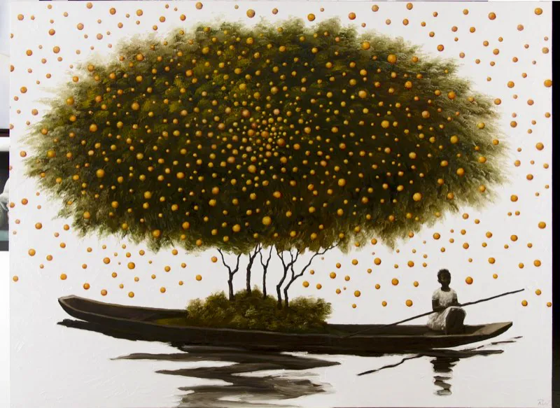 Desplazamiento n.° 33 | Óleo sobre tela | 148 cm x 196 cm | 2002