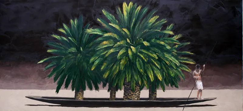 Desplazamiento n.° 67 | 25 cm x 51 cm | Óleo sobre tela | 2005