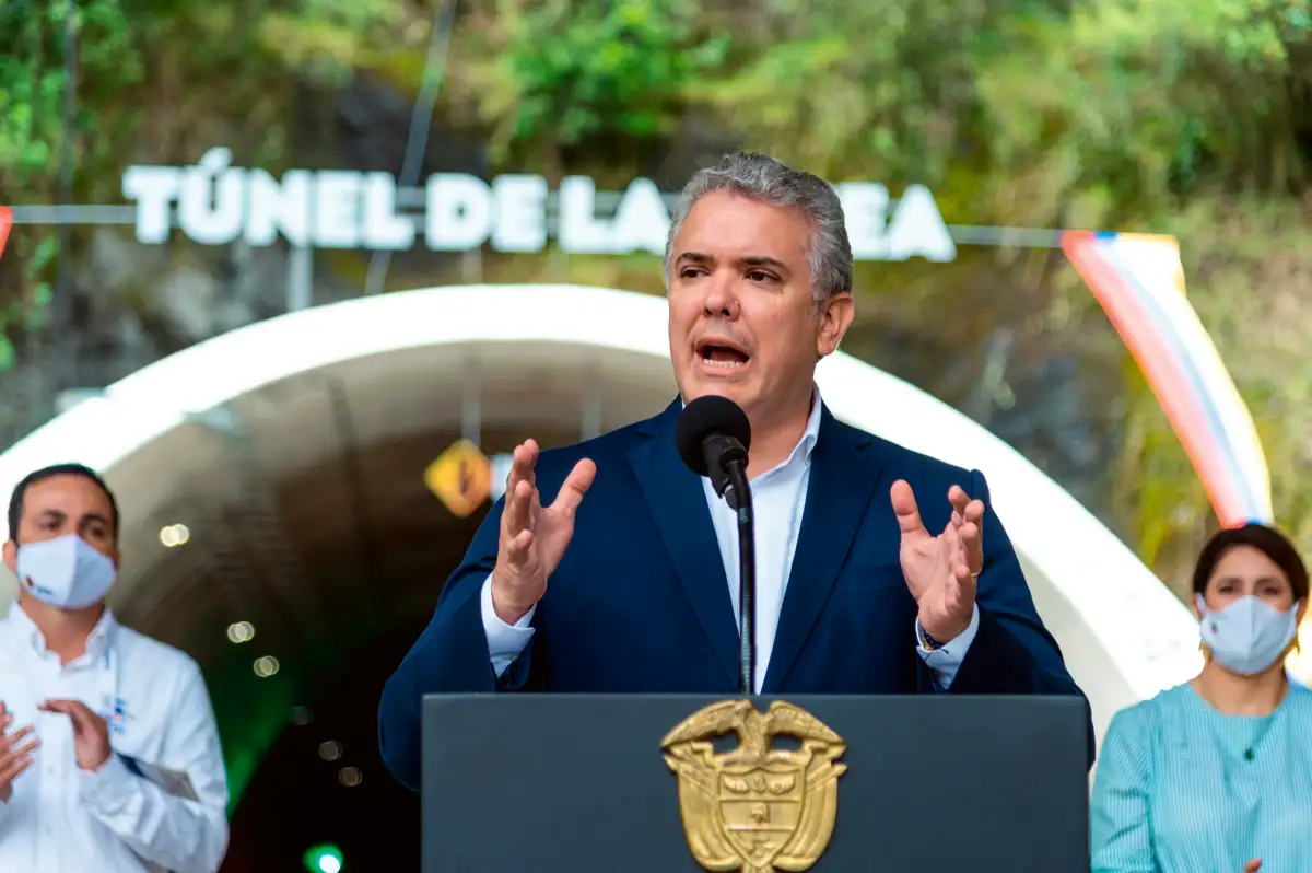 Entrega del túnel de La Línea. Con 8,65 km de longitud, es el más largo de Colombia y América Latina. Cajamarca, Quindio, 4 de septiembre de 2020.