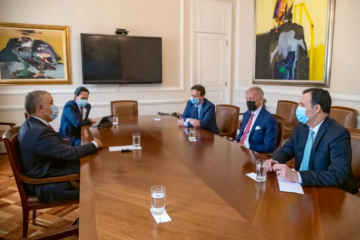 Reunión con el director de Carlyle International Energy Parthers (ciep) - Sierracol Energy. Salón Obregón de la Casa de Nariño, Bogotá, 25 de enero de 2021.