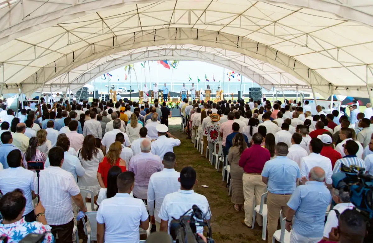 Firma del Pacto Territorial Golfo de Morrosquillo. Base de Entrenamiento de Infantería de Marina. Coveñas, Sucre, 7 de febrero de 2020.